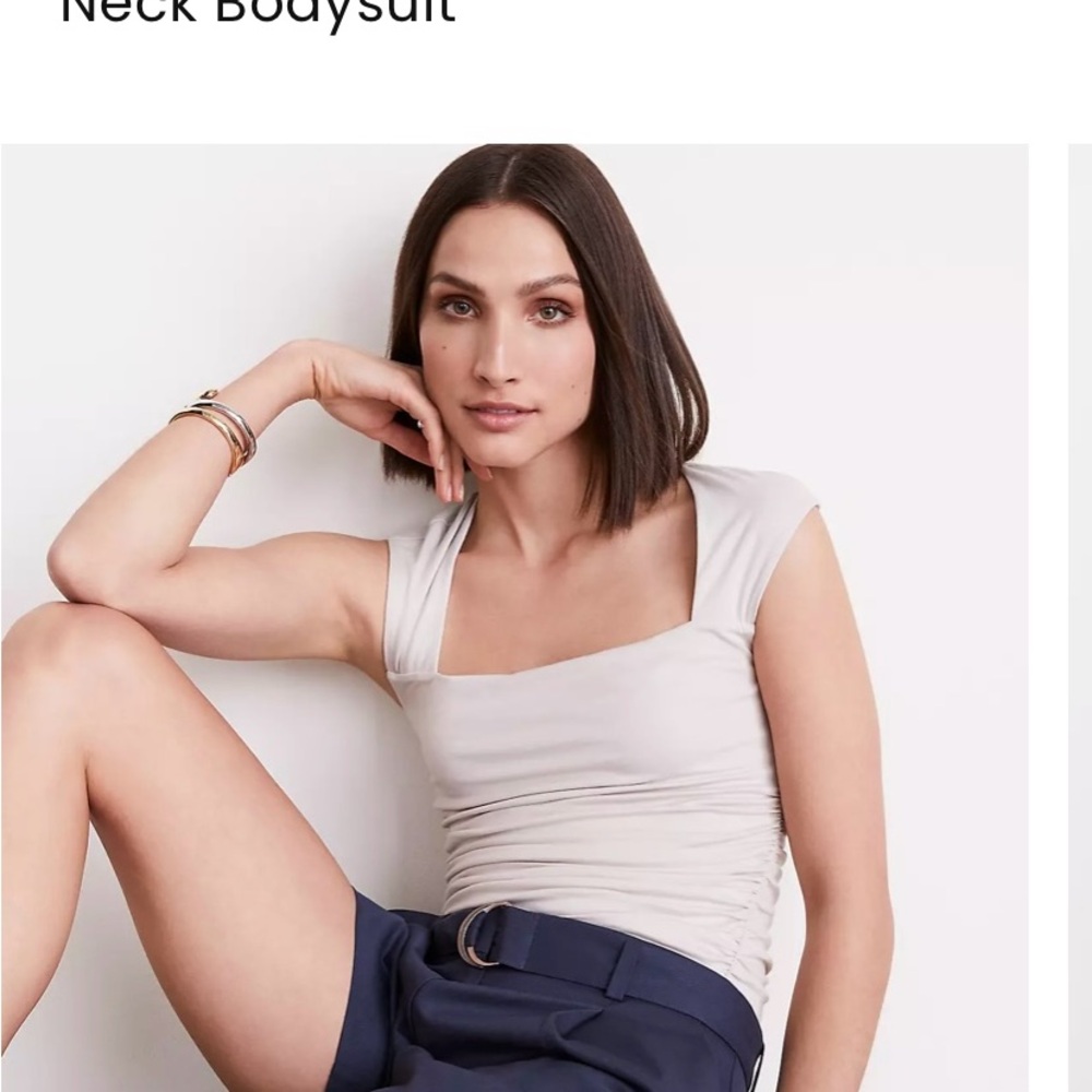 LOFT Cream Bodysuit Top